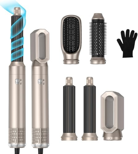 5 in 1 Hair Styler, 1000w Airstyler Blow Dryer Brush,30mm Air Curler, Detachable Hair Dryer Brush Tools for Drying Curling Straightening,3 Wind Speed and Temperature