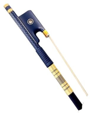 Geigenbogen zum Spielen 1 Stück Plaid Black Carbon Fiber Bratschenbogen 4/4 Rosshaar Kupfer