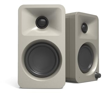 Kanto ORA 100W Powered Bi-amp Reference Desktop Computer Speakers w/Bluetooth 5.0 & USB-C | 100 Hz Crossover | Reference Quality Sound | Pair | Moon