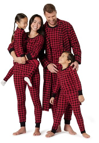 Amazon Essentials Ensembles de Pyjamas de Noël Assortis pour la Famille Femme, Carreau Buffalo Classique, S