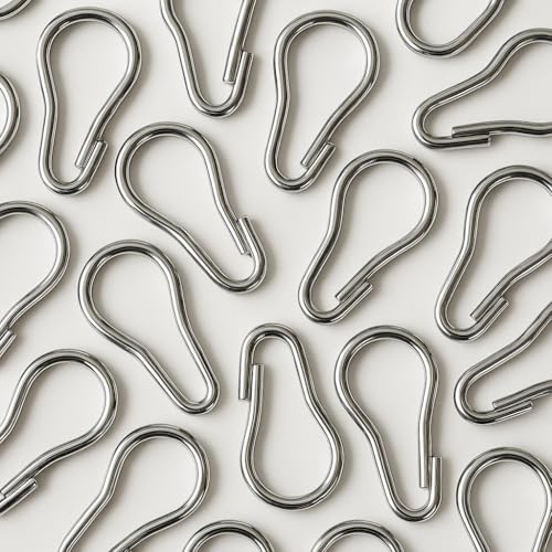 Byour3 - Set 25 Ganci per Tenda Gazebo a Caduta, Ganci ANTIRUGGINE per Palo tenda Acciaio inox Tende Laterali Pergole Balconi Veranda Tubo TENDE DA SOLE (Moschettoni Tubo)