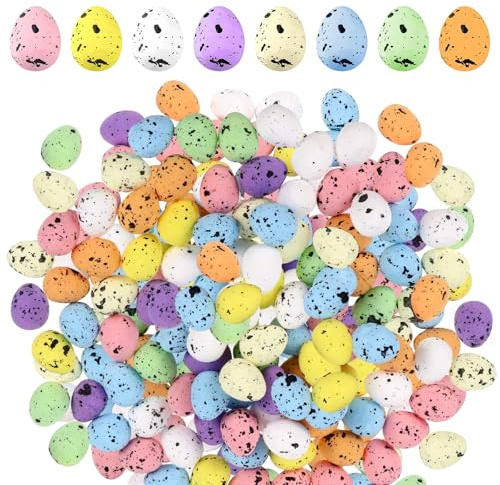 LQTSLFM 100 Stück 1.8cm Mini Ostereier, Kleine Bunte Ostereier, Interessant Mini Ostern Deko Eier, Miniatur Osterei für Osterns Party Eierkorbfüllung DIY-Deko (A)