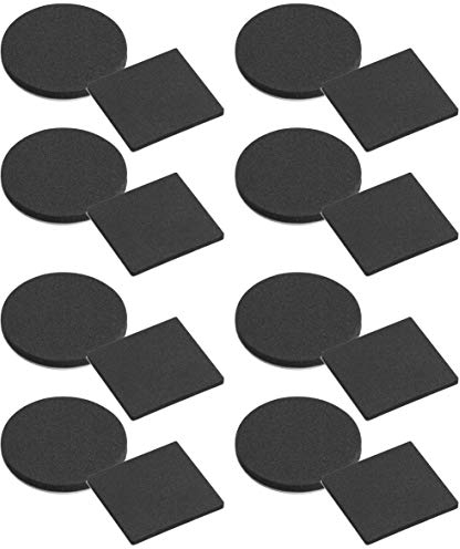 Metafranc Anti-Rutsch-Pad-Sortiment 16-teilig - selbstklebend - schwarz - 20 x 20 mm & Ø 20 mm - Stoßdämpfend - Rutschhemmend für Möbel & Gegenstände/Eva-Pads im Set/Anti-Rutsch-Puffer / 646036