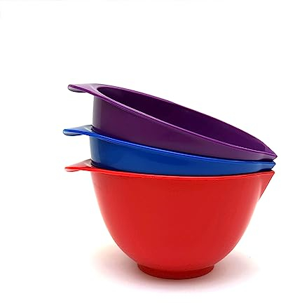 TQGEAR WePrep - Colourful Bowl Set - Meal Prep, Mixing, Serving, Baking, Salads, Sauces & Snacks - 3 x 1.75-2l