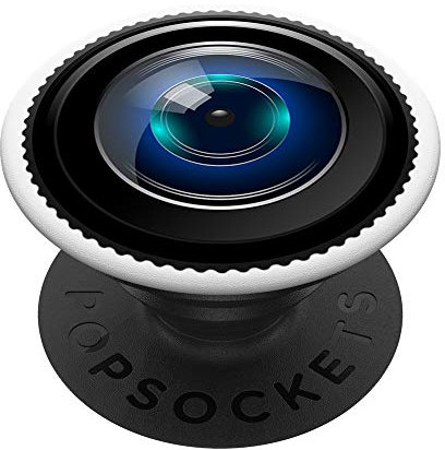 Cool Camera Lens Design Pop Up Fun Photographer Gift Black PopSockets PopGrip: Swappable Grip for Phones & Tablets
