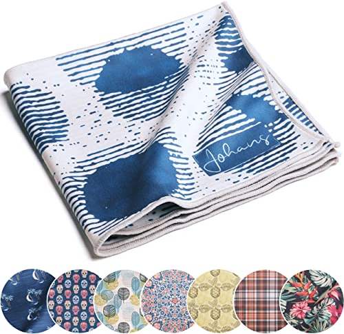 Johans® XXL Mikrofasertuch | Optikerqualität 30x30cm zur Reinigung von Brille, Smartphone, Tablet, Kamera | Brillenputztuch, Displaytuch (Circles)