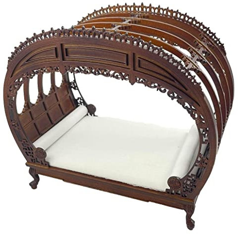 Melody Jane Dolls Houses Puppenhaus Medium Walnut Victorian Chippendale Doppelbett JBM 1:12 Möbel