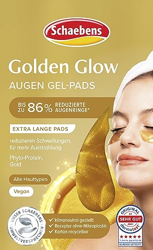 Schaebens Almohadillas de gel para ojos de color dorado – efecto multi – reducir las ojeras y la hinchazón VEGAN