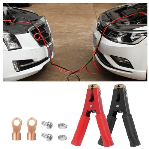 Krokodilklemmen für Autos, 1000 A, reines Kupfer, Ersatz für robuste Starthilfekabel, Universal-Batterie-Ladegerät-Klemmen mit PAC-isoliertem Griff für Auto, LKW, SUV, 2 Stück