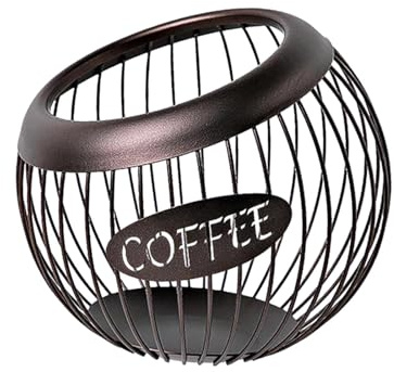 MagiDeal Porte-dosette de café Bol à Fruits, Gain de Place, Organisateur de Bureau Durable, Panier de Rangement en Fer forgé pour Bureau, Salon, Cuisine, Café
