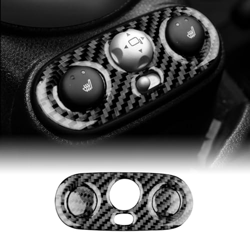 for MINI R50/R53 2001-2006 Accessory Seat Heater Button Cover Black | KUNGKIC Carbon Fibre Interior Trim Self-adhesive Decal Auto Parts RHD