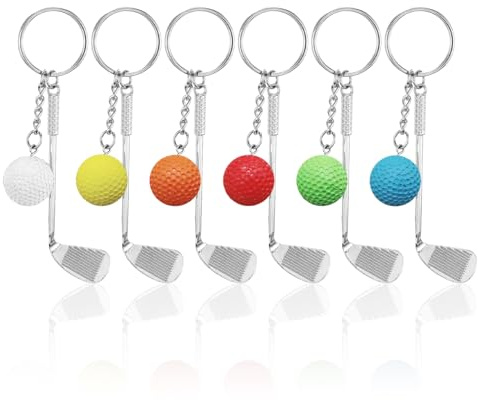 Llaveros De Golf De 6 Uds, Llaveros De Palos De Metal, Llaveros Deportivos Creativos, Dijes para Bolsos, Pequeños Regalos para Fanáticos del Golf