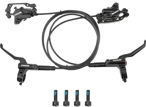 ENGWE MTB Juego de frenos de disco hidráulicos de aleación de aluminio para bicicleta de montaña, bicicleta de carretera (Delantero derecho+trasero izquierdo, Delantero800mm+Trasero1400mm)