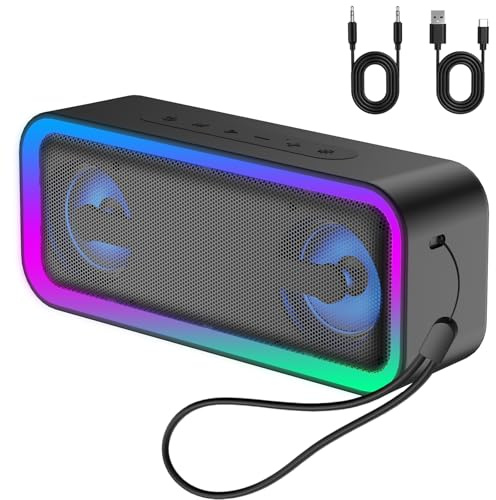 IKT Bluetooth Speaker, 40W Loud Stereo Sound Portable Speaker, 30Hrs Playtime, Speakers Wireless Bluetooth 5.4, Deep Bass, 7 RGB lights,TWS Pairing, IPX7 Waterproof, Speakers for Home/Party/Outdoor