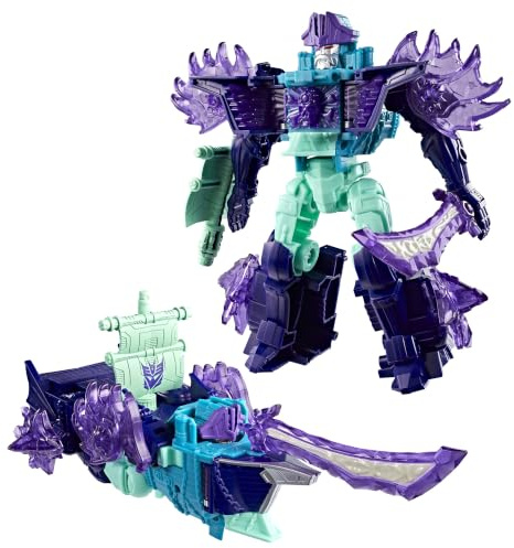 Transformers CYBERWORLD Scourge Ultimate Cyber Changers Energon Surge-actionfigur | Snabb omvandling till piratskeppsläge | Robotleksaker för barn från 6 år