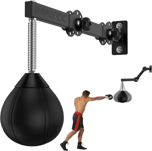 Boxball mit Aufhängung, Punching Bag, Boxball für Speed Training, Speed Bag, Reflexe Trainingsgerät mit Aufhängung, Punchingball für Boxen, Boxbirne für Speed Training