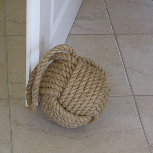 Helga Freier FL Türstopper Design Ball Seil Tau Tauknoten maritim Seemann Knäul - Natur - 1 Set, 1 Stück, ca. 60 cm Umfang, ca. 3,00 kg, Tampen Aufhängung / Griff