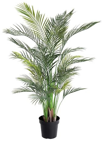 Blooming Artificial - Areca Palm Plant Indoor, Realistic Artificial Palm Tree for Garden, Home, and Office, Year Round Decorative Foliage, UV and Water Resistant (Green) (140cm)
