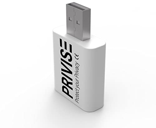 Privise Bloqueur de Données USB – Sync Blocker pour Charge Sécurisée, Protection Contre Le Vol de Données & Les Malwares, Adaptateur de Sécurité USB pour Smartphone, Tablette & PC – Blanc