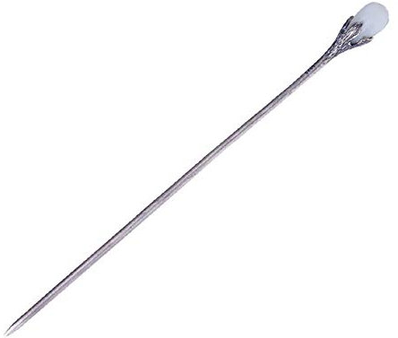 THTHT 925 Sterling Silber Haarnadel Hair Stick Retro Chinesisch Magnolia Weißer Jade Klassischen Weiblichen Temperament Braut Haarschmuck Deko Feste