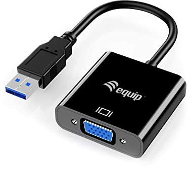 Equip 133384 - Adaptador USB 3.0 a VGA (1920 x 1080/60 Hz), Color Negro