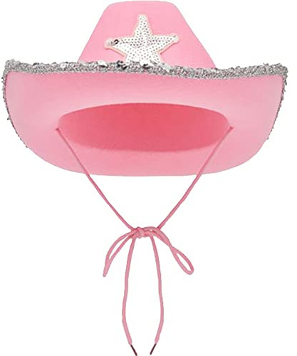 Ericetion Pink Cowgirl Hut Western Hut Mit Hals Kordelstring Urlaub Kostüm Party Cap Princess Hat Kostüm Zubehör Accessoire