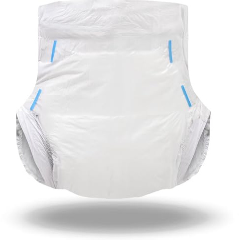 Landofgenie Adult Diaper 10 Pieces Overnight Adult Diapers with Tabs Incontinence Underwear, Unisex, Pure White, Size L, (36-46 inch)