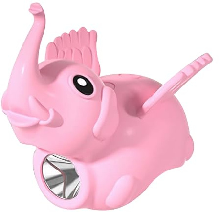 Editbar Lumière LED pour scooter pour enfant - Rechargeable par USB - Lumière LED d'avertissement pour bébé éléphant - Triple mode - 8 niveaux - Étanche - Pour scooter et poussette (rose)
