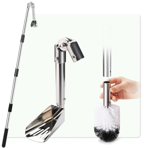 Gutter Cleaning Tools, 6.4FT Gutter Cleaner with Pole & Gutter Brush, Gutter Cleaning Tools from The Ground for Removing Leaves and Debris from roof gutters