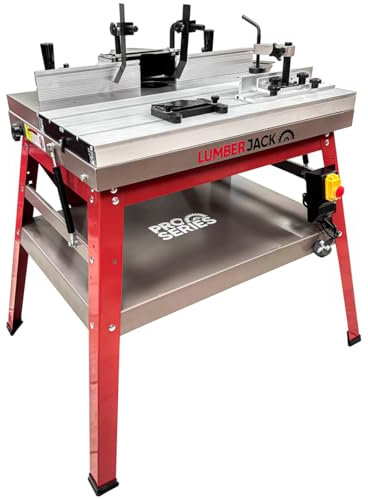 LUMBERJACK RTS784 PRO SERIES Router Table, Heavy-Duty Cast Iron Workbench with Sliding & Tilting Table, Secure Clamping System & On-Board Switch, Woodworking & Routing Station