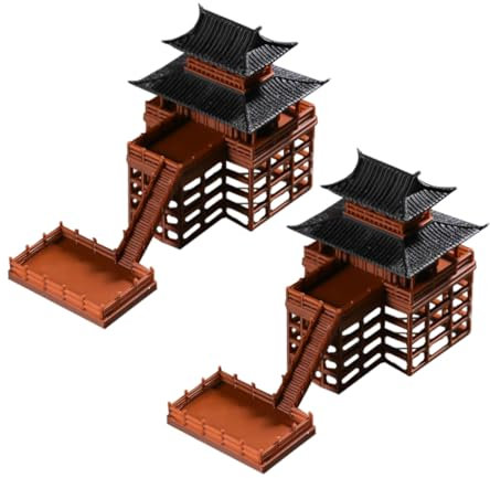 CHICAMPERA 2piezas Mini-pabellón Pagoda Estatua Jardín Zen Decoración Japonesa Accesorios