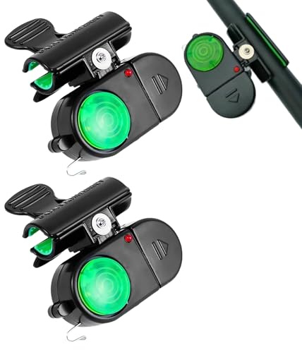 Dtaigou Bissanzeiger Für Angelruten - 2 Stück Empfindliche Angelglocke Mit LED-Beleuchtung | Angelzubehör Für Süßwasser Outdoorsport Männer Frauen Erwachsene Outdooraktivitäten