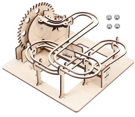Toddmomy 1 Set Wooden Puzzles Marble Run Chain Model DIY Rolling Beads Labyrinth Plaything for Enhance Creativity and Fine Motor Skills Safe Smooth Finish for Hours of Fun
