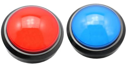 iplusmile 2piezas Botón del Timbre Botones Grandes con Lámpara Respondedor Electrónico De Respuesta Digital Juguete De Botones para Eventos Interactivos