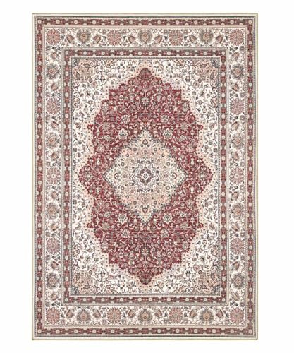 Tappeto arredo casa NAIN 01 rosso cm.200X280 riproduzione disegno orientale classico in stile persiano. Tappeto lavabile e antiscivolo per salotto, soggiorno, camera da letto.