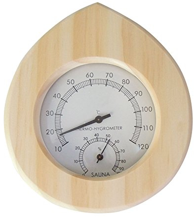 Relsuna Sauna Thermometer in Tropfen-Form aus Holz