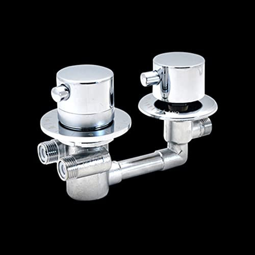 2/3/4/5 Voies Mitigeur Douche Laiton Amélioré Robinets Thermostatiques G1/2 Filetage Inverseur Contrôle Cabine Mitigeur, Cartouche Laiton, Double Poignée épaissie (1 Sortie 10cm B)