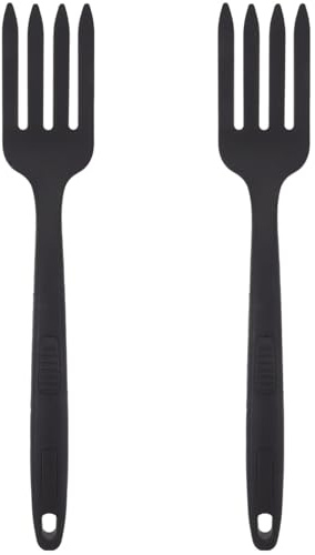 ABOOFAN 2 stücke Silikon Kochen Gabel Spaghetti Gabel Salat Zange Silikon Gabel Stampfen Gabel Fleisch Kochen Utensil Nudelsieb Haushalt Gadgets Ergonomische Lebensmittel Gabel Italien Silikagel