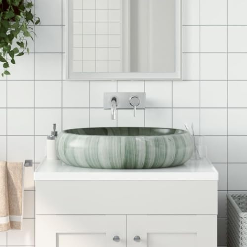 Home Outdoor Sonstiges Aufsatzwaschbecken grün oval 59x40x15cm Keramik