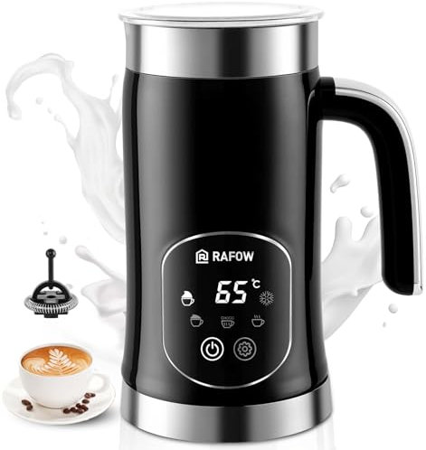 Milk Frother Electric 5 in 1 - Automatic Milk Frothers 350ml Large Capacity Milk Steamer Silent Operation Milk Heater and Warmer Hot & Cold Milk Foamer Dishwasher Safe for Latte Coffee Chocolate