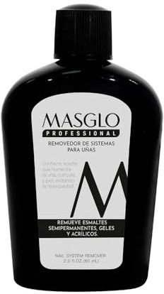 Masglo Removedor de Sistemas para Uñas 60mL - Removedor para Esmalte Semipermanente, Geles y Acrílicos