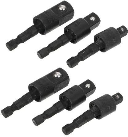 HOMSFOU 2sets Wobble Socket Adapter Turning Socket Wrench Rotatable Impact Driver Adapter for Power Tool Accessories