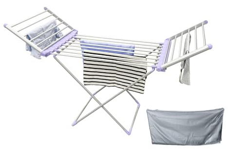 Spring & Spruce Speedi-Dry Winged Heated Clothes Airer with 3 Tiers - Fast & Effective Drying - Energy Efficient - Large Capacity - Adjustable Temperature - Lightweight & Compact