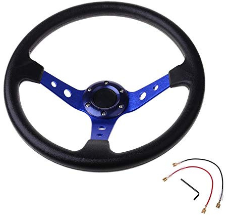 ZQINGQING Volanti Sportivi Volante Sportivo for Auto 360mm Sterzo da Corsa Universale da 14 Pollici Volante Auto Sportivo(Blue)