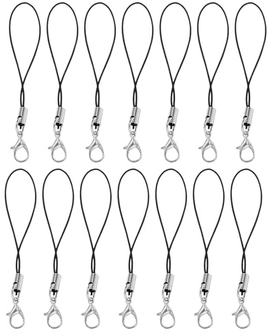 Hemobllo Lot de 20 Dragonnes pour Téléphone avec Fermoir Mousqueton, en Polyester et Fer, pour Porte-Clés et Usage Quotidien