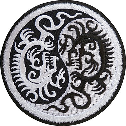 Yin und Yang Chinesischer Drache, bestickt, zum Aufnähen oder Aufbügeln, T-Shirt