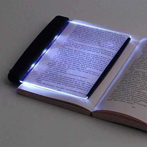 MElnN LED Livre Panneau Light, Nuit la Lecture Lampe avec Livre de Poche Vision Nocturne, Détachable Pages Pince, Compensé Yeux Protect Feux pour Bed Nuit la Lecture - Noir, Taille Unique