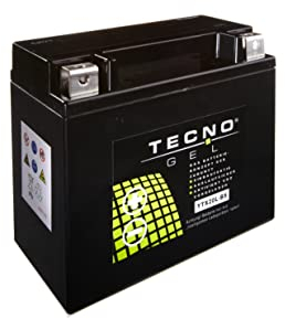 TECNO-GEL Motorrad-Batterie für YTX20L-BS für HARLEY DAVIDSON FLSTC 1340/1450/1584/1690 Heritage Softail 1991-2017, 12V Gel-Batterie 20Ah (DIN 82000), 175x87x155 mm