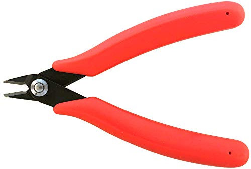 The Beadsmith - Taglierina laterale resistente, 127 mm, con impugnatura comoda rossa e senza molla, strumento per la creazione di gioielli, elettronica o micro meccanica.