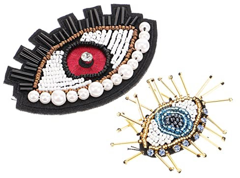 HOODANCOS 2stücke Augen Form Patch Für Kleidung Dekorative Patches Für Taschen Bekleidungsaccessoires Und Reparaturen Kleiner Und Großer -augen